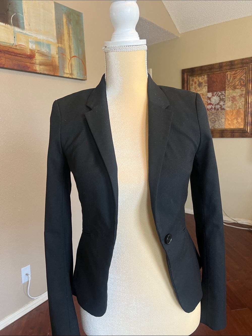 H&M Black Single-Button Tailored Blazer